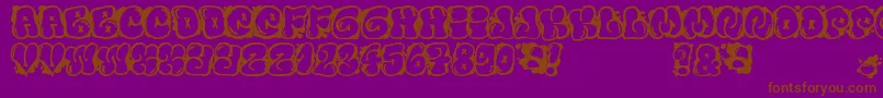 Fonte FontElfontBubble – fontes marrons em um fundo roxo