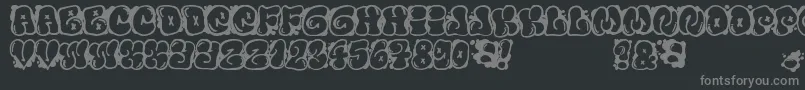 FontElfontBubble-Schriftart – Graue Schriften auf schwarzem Hintergrund
