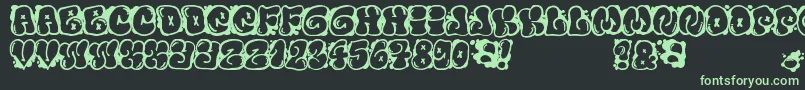 フォントFontElfontBubble – 黒い背景に緑の文字
