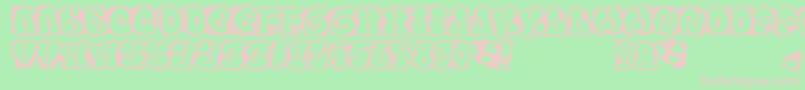 FontElfontBubble-fontti – vaaleanpunaiset fontit vihreällä taustalla