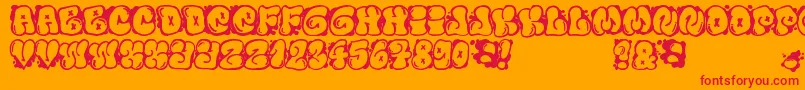 FontElfontBubble Font – Red Fonts on Orange Background