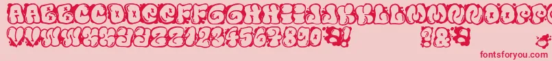 Шрифт FontElfontBubble – красные шрифты на розовом фоне