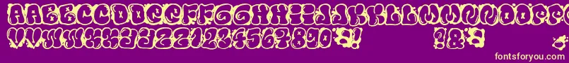 FontElfontBubble-fontti – keltaiset fontit violetilla taustalla
