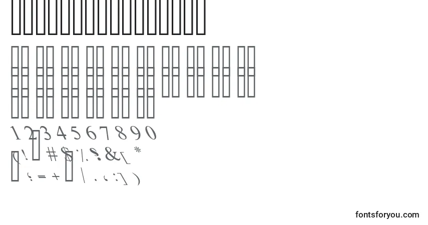 Шрифт ItalicOutlineArt – алфавит, цифры, специальные символы