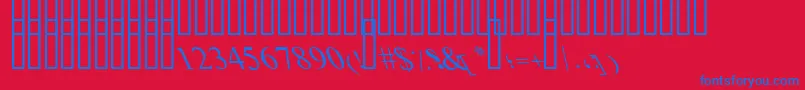 ItalicOutlineArt Font – Blue Fonts on Red Background