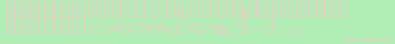 ItalicOutlineArt Font – Pink Fonts on Green Background