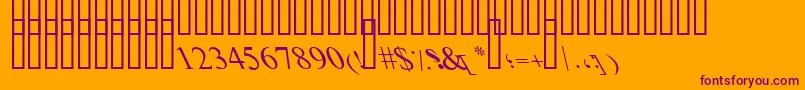 ItalicOutlineArt Font – Purple Fonts on Orange Background