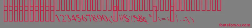 フォントItalicOutlineArt – 赤い文字の灰色の背景