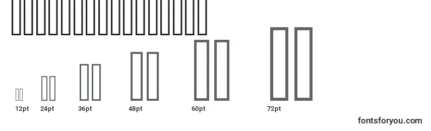 ItalicOutlineArt Font Sizes