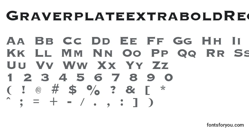 GraverplateextraboldRegularフォント–アルファベット、数字、特殊文字
