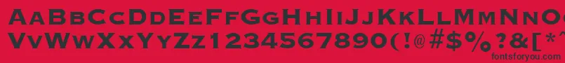 フォントGraverplateextraboldRegular – 赤い背景に黒い文字