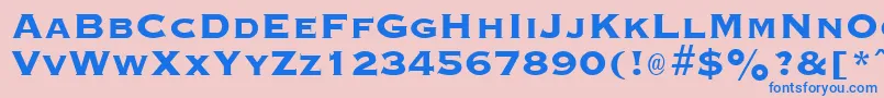 フォントGraverplateextraboldRegular – ピンクの背景に青い文字