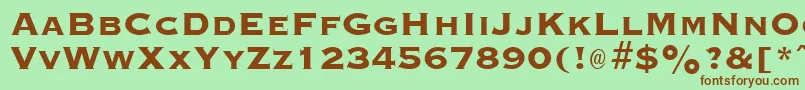 GraverplateextraboldRegular-Schriftart – Braune Schriften auf grünem Hintergrund