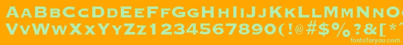 GraverplateextraboldRegular-Schriftart – Grüne Schriften auf orangefarbenem Hintergrund