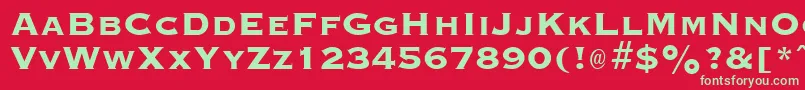 GraverplateextraboldRegular-Schriftart – Grüne Schriften auf rotem Hintergrund
