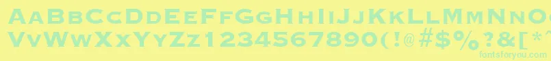 フォントGraverplateextraboldRegular – 黄色い背景に緑の文字