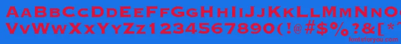 GraverplateextraboldRegular Font – Red Fonts on Blue Background