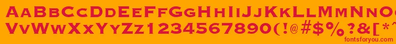 GraverplateextraboldRegular Font – Red Fonts on Orange Background