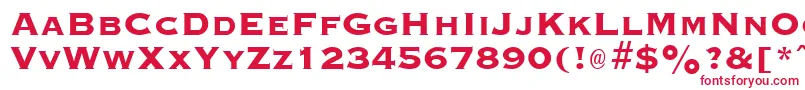 フォントGraverplateextraboldRegular – 白い背景に赤い文字