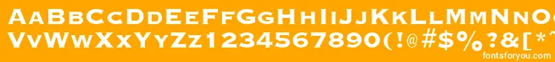 GraverplateextraboldRegular-Schriftart – Weiße Schriften auf orangefarbenem Hintergrund