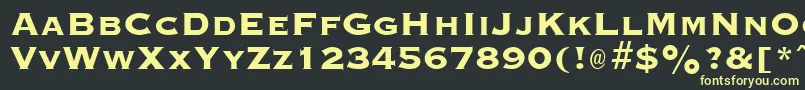 フォントGraverplateextraboldRegular – 黒い背景に黄色の文字