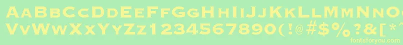 GraverplateextraboldRegular Font – Yellow Fonts on Green Background