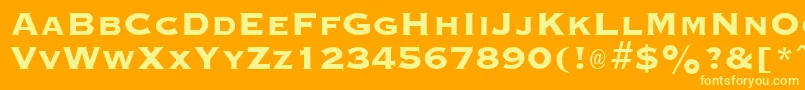 Шрифт GraverplateextraboldRegular – жёлтые шрифты на оранжевом фоне