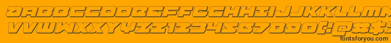 Fonte Banjin3Dital – fontes pretas em um fundo laranja