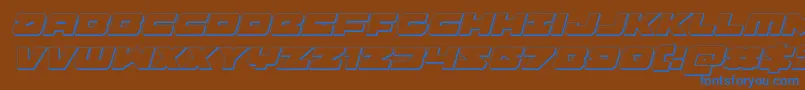 フォントBanjin3Dital – 茶色の背景に青い文字