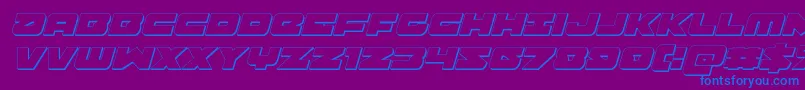 Banjin3Dital Font – Blue Fonts on Purple Background