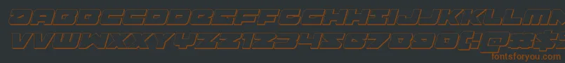 Banjin3Dital-Schriftart – Braune Schriften auf schwarzem Hintergrund