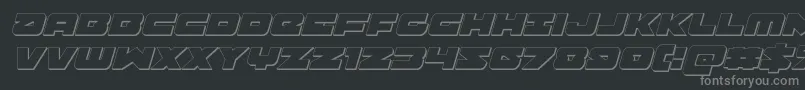 Czcionka Banjin3Dital – szare czcionki na czarnym tle