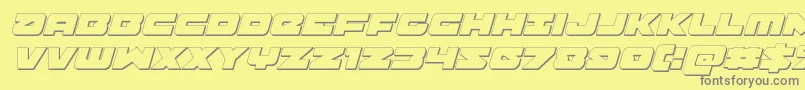 Banjin3Dital Font – Gray Fonts on Yellow Background