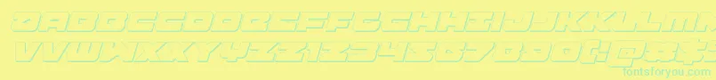 Fonte Banjin3Dital – fontes verdes em um fundo amarelo