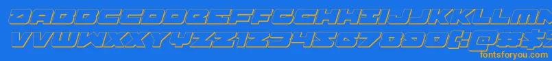 Banjin3Dital Font – Orange Fonts on Blue Background