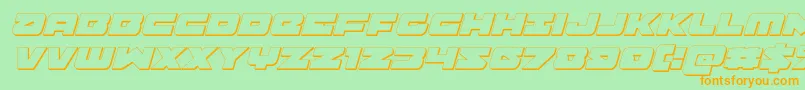 Banjin3Dital-Schriftart – Orangefarbene Schriften auf grünem Hintergrund