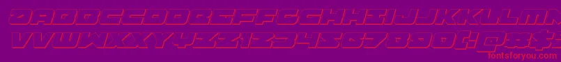 フォントBanjin3Dital – 紫の背景に赤い文字