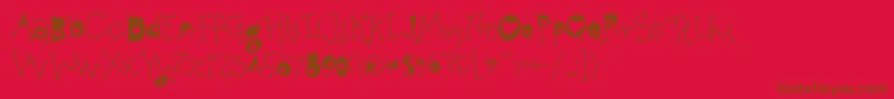 BmdOrganicFridaysHearts Font – Brown Fonts on Red Background