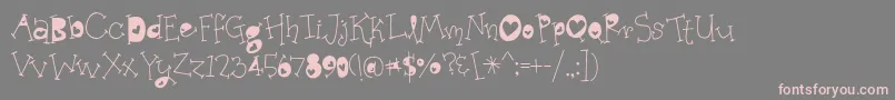 BmdOrganicFridaysHearts Font – Pink Fonts on Gray Background