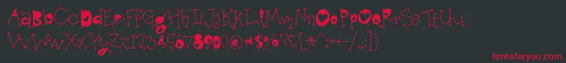 BmdOrganicFridaysHearts Font – Red Fonts on Black Background