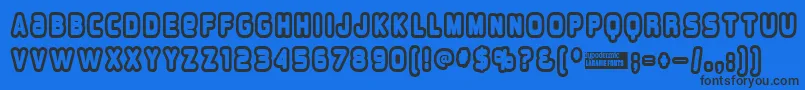 Overload ffy Font – Black Fonts on Blue Background