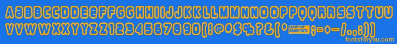 Overload ffy Font – Orange Fonts on Blue Background