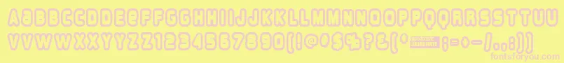 Overload ffy-fontti – vaaleanpunaiset fontit keltaisella taustalla
