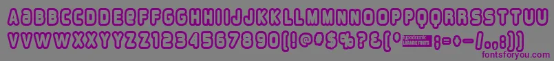 フォントOverload ffy – 紫色のフォント、灰色の背景
