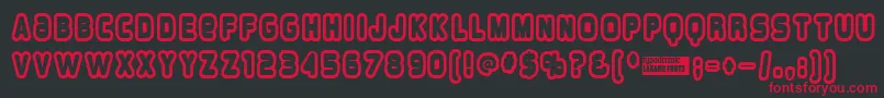 フォントOverload ffy – 黒い背景に赤い文字