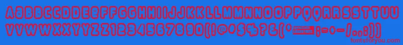 フォントOverload ffy – 赤い文字の青い背景