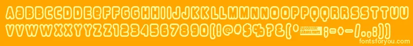 Overload ffy Font – Yellow Fonts on Orange Background