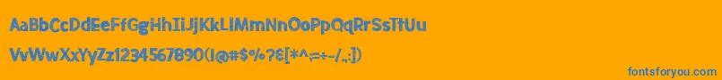 BmdMeatloafSketched Font – Blue Fonts on Orange Background