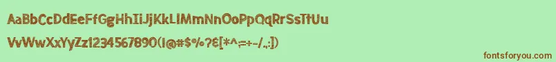 BmdMeatloafSketched Font – Brown Fonts on Green Background