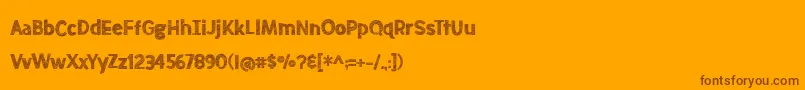 BmdMeatloafSketched Font – Brown Fonts on Orange Background